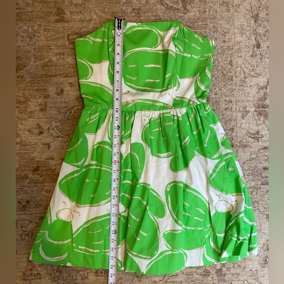 Lilly Pulitzer Strapless Green and White Dress size 8 - Picture 7 of 11